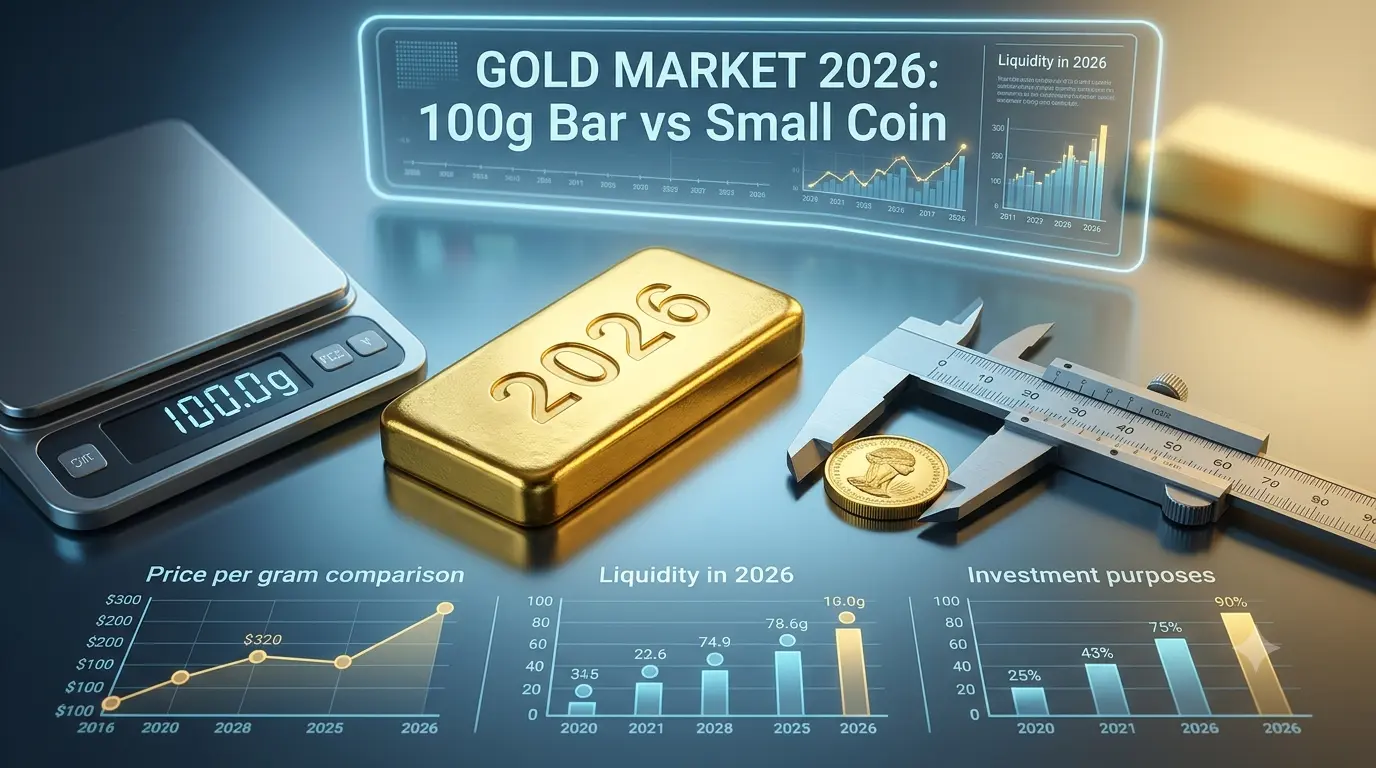 100 gram gold bar compared with small gold coins for Indian bullion buyers