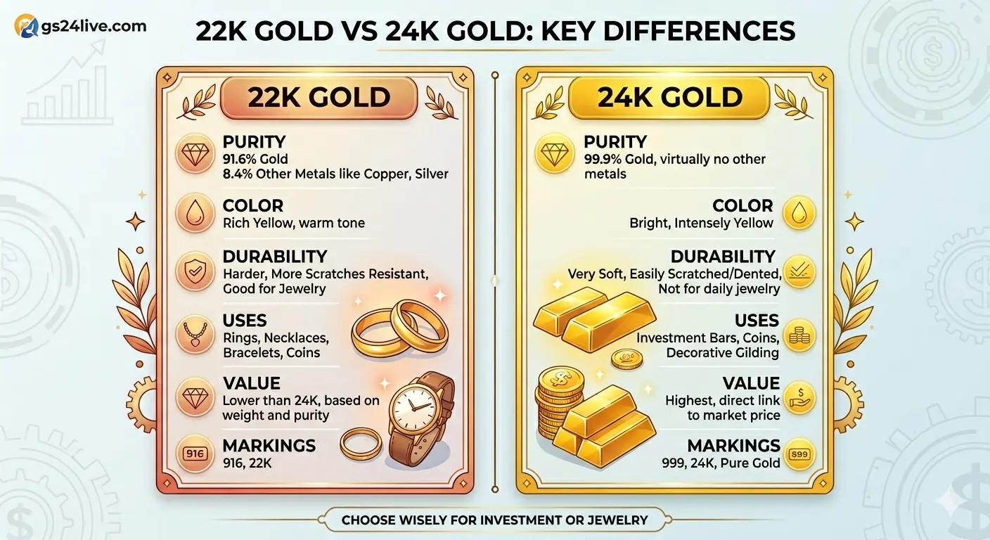 22K vs 24K Gold: What Is the Difference and Which Should You Buy?