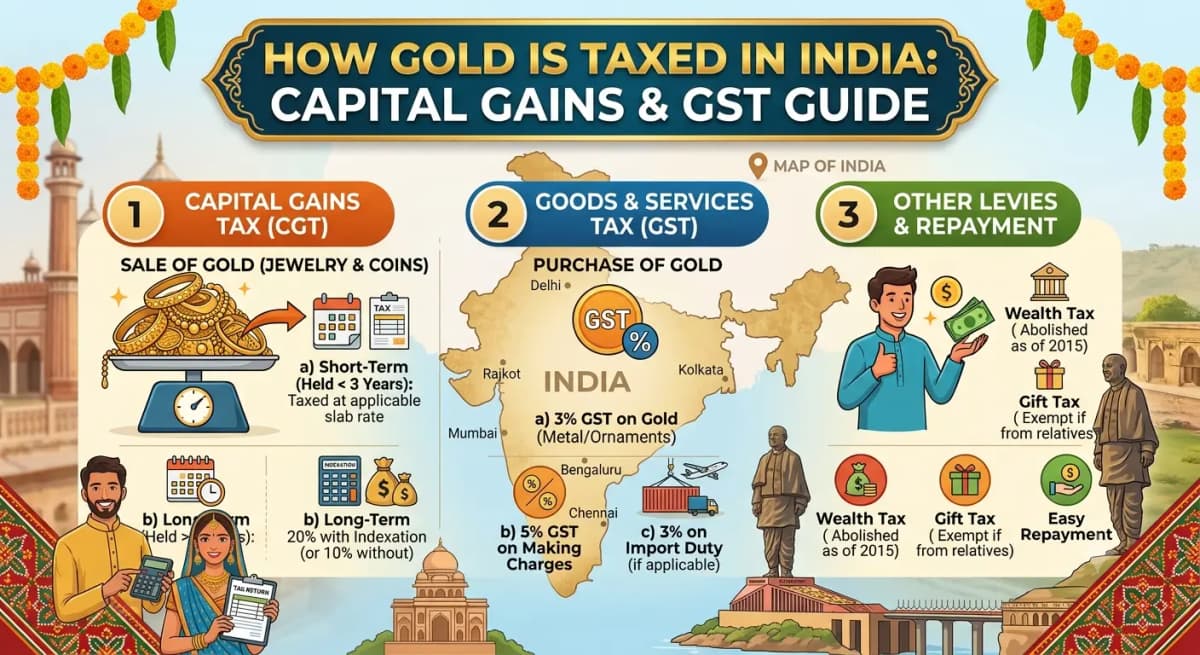 How Gold Is Taxed in India: Capital Gains, GST & Selling Rules Every Gujarat Buyer Should Know