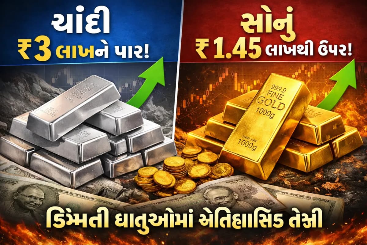 ચાંદી ₹3 લાખને પાર, સોનું ₹1.45 લાખથી ઉપર: કિંમતી ધાતુઓમાં ઐતિહાસિક તેજી