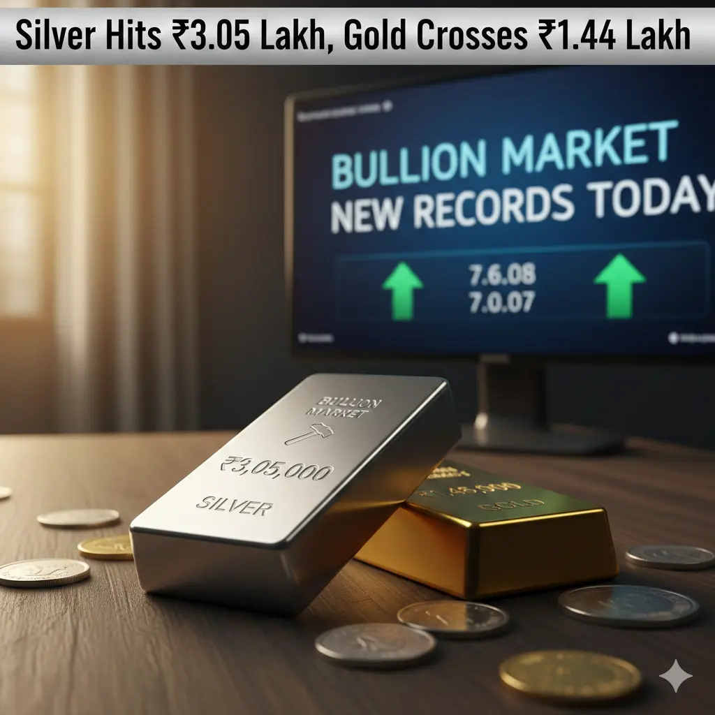Silver Hits ₹3.05 Lakh, Gold Crosses ₹1.46 Lakh: Bullion Market Creates New Records Today