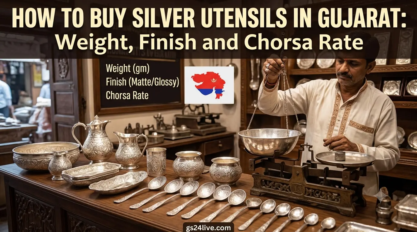 Gujarat silver utensils buying guide showing bartan weight and finish checks